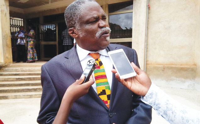 Prof. Dr Dr Daniel Buor speaking to the media after the launch